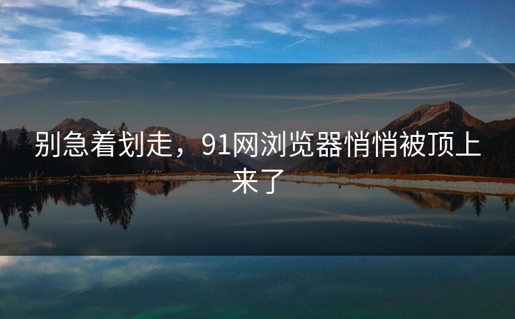 别急着划走，91网浏览器悄悄被顶上来了